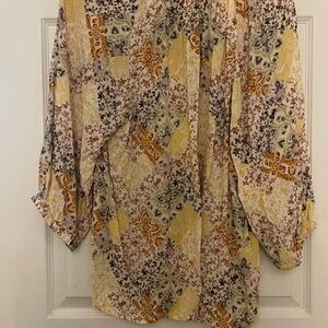 Chic Patchwork Blouse - Yellow and Black